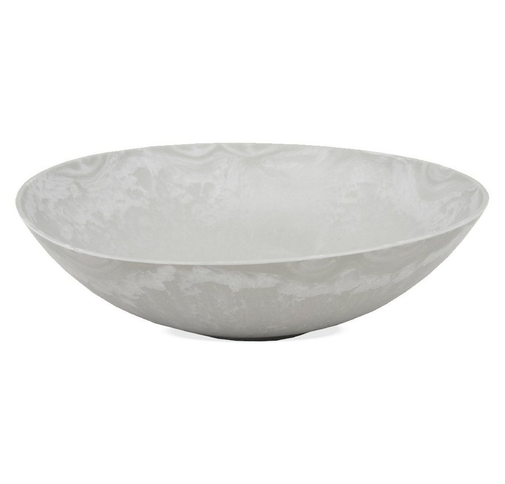 matches21 HOME & HOBBY Blumentopf Pflanzschale für außen Dekoschale rund hellgrau marmoriert 45 cm (1 St), Blumen-Schale als wetterfeste Friedhof-Schale Grab-Schmuck Grabschale Bild 2