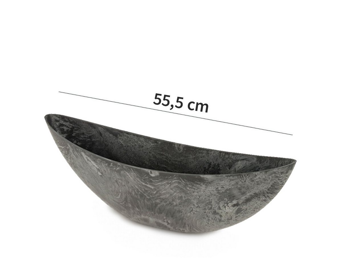 matches21 HOME & HOBBY Blumentopf Große Pflanzschale oval 55 cm für draussen Dekoschale schwarz (1 St), Blumen-Schale als wetterfeste Friedhof-Schale Grab-Schmuck Grabschale Bild 2