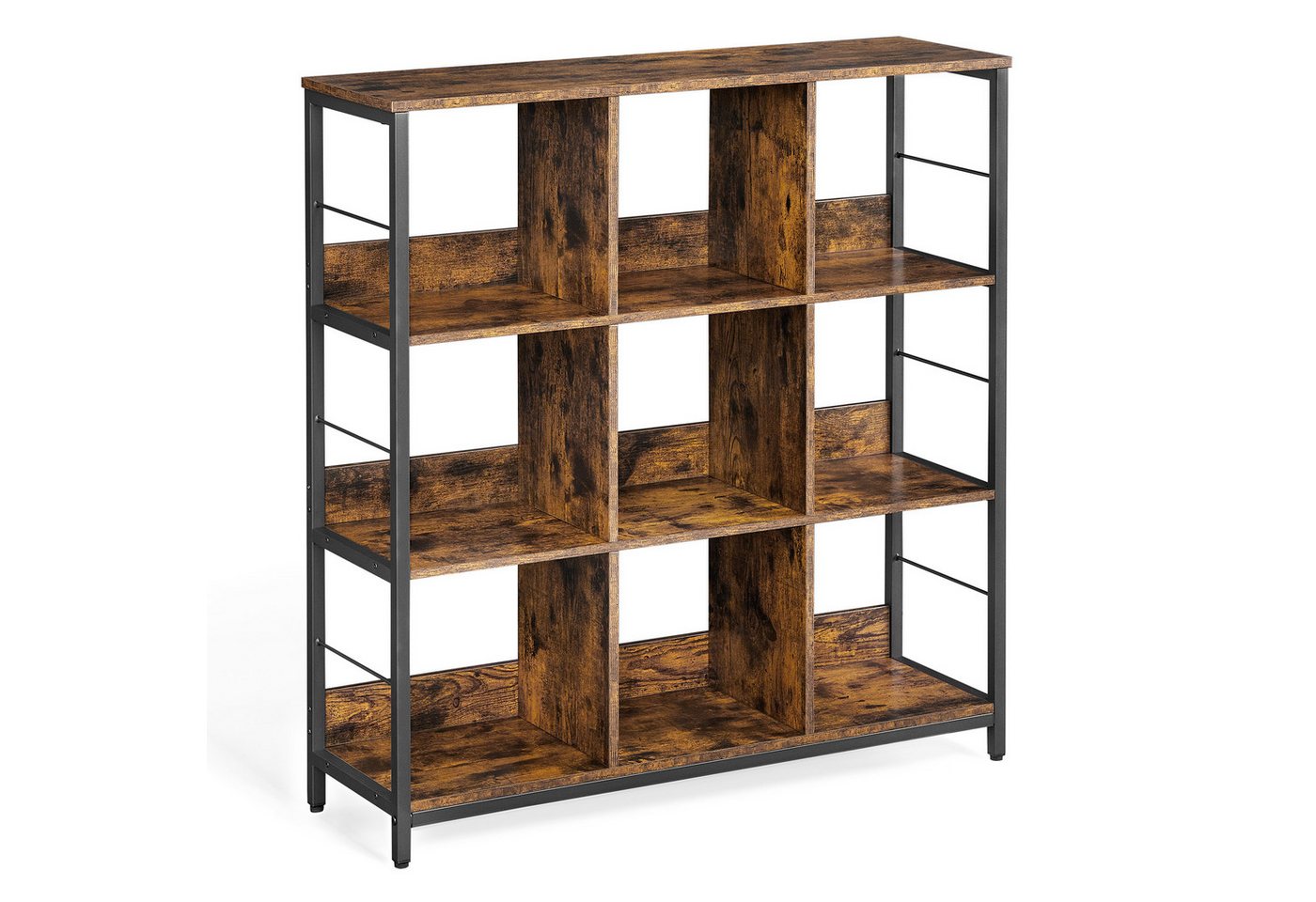 VASAGLE Bücherregal für Wohnzimmer, Schlafzimmer, Arbeitszimmer, Küche, Regal mit 3 Ebenen, Standregal mit 9 Fächern, 33 x 100 x 103.1 cm Bild 3