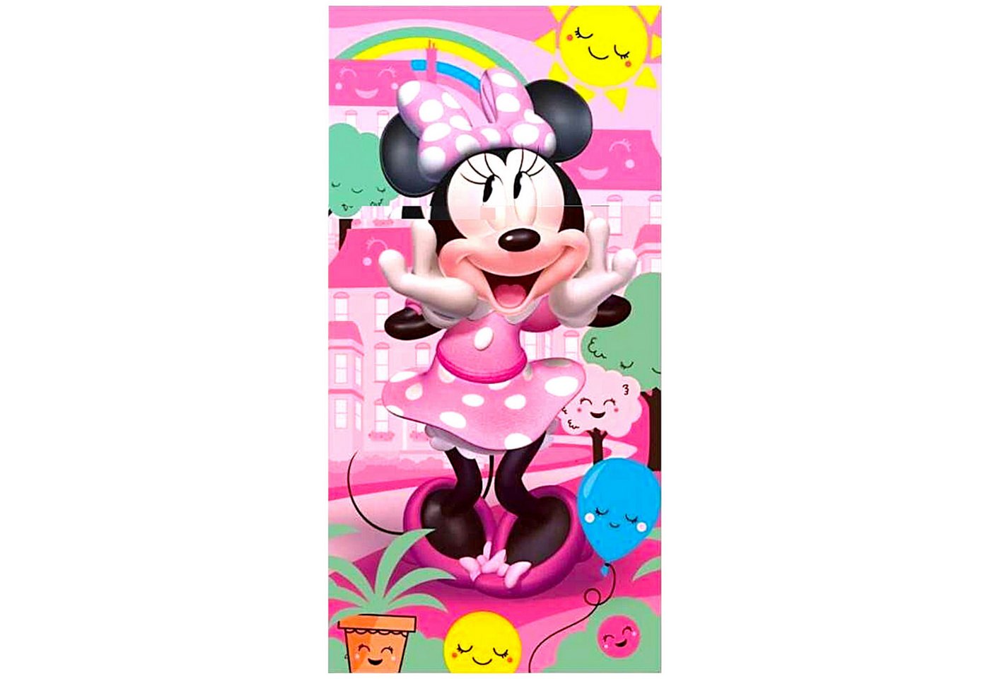 Disney Minnie Mouse Badetuch Minnie Maus, Baumwolle, Mädchen Strandtuch 70 x 140 cm aus Baumwolle
