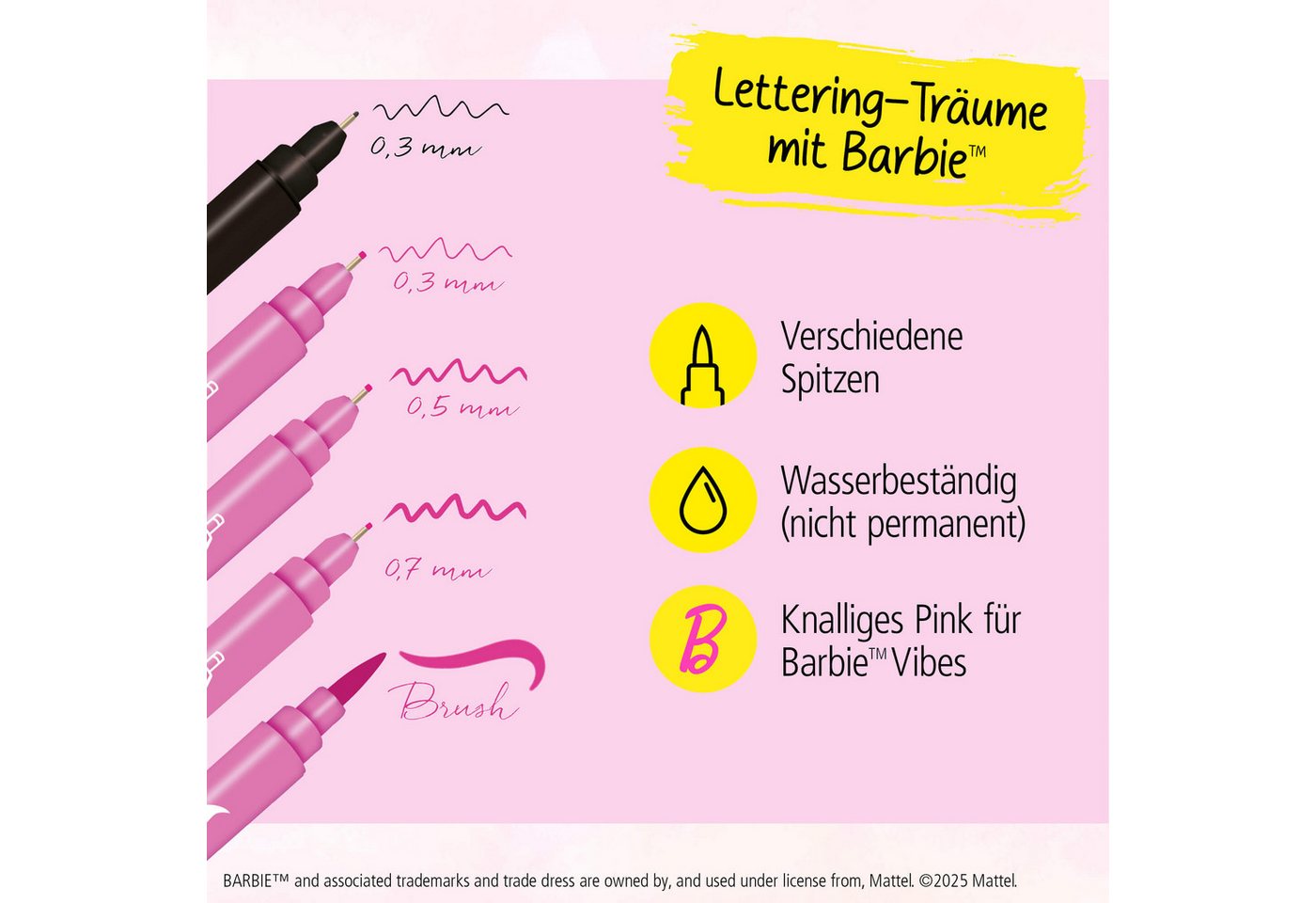 Online Pen Fineliner Pink Lettering, mit Brush Pen, Kalligrafie Pen und Fineliner Bild 3