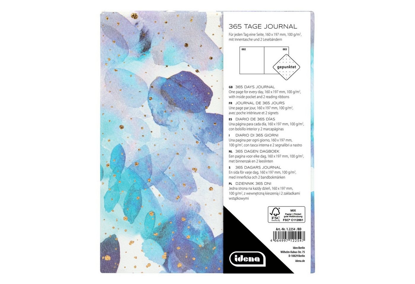 Idena Notizbuch Idena 12254 - Journal 365 Tage, gepunktet, 160 x 197 mm, 368 Seiten Bild 2