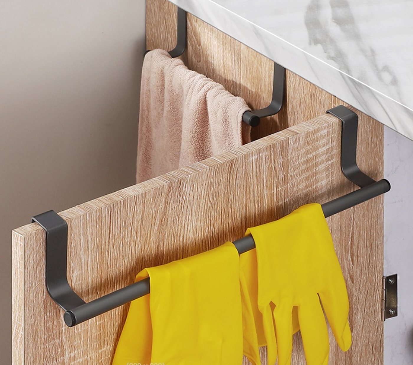BAYLI Türgarderobe Geschirrtuchhalter zum Einhängen, Küchenhandtuchhalter für Schranktür Bild 3