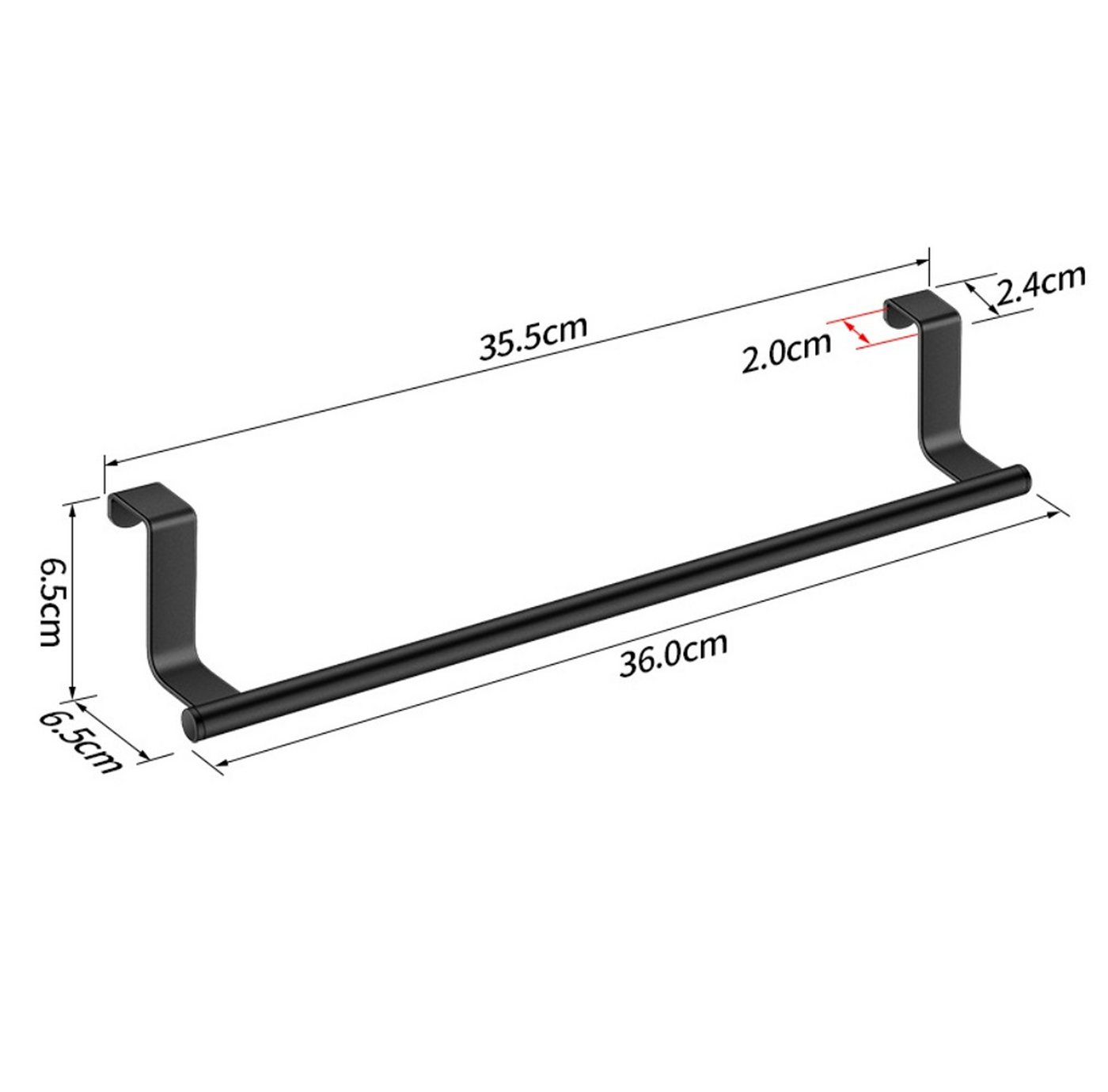 BAYLI Türgarderobe Geschirrtuchhalter zum Einhängen, Küchenhandtuchhalter für Schranktür Bild 4