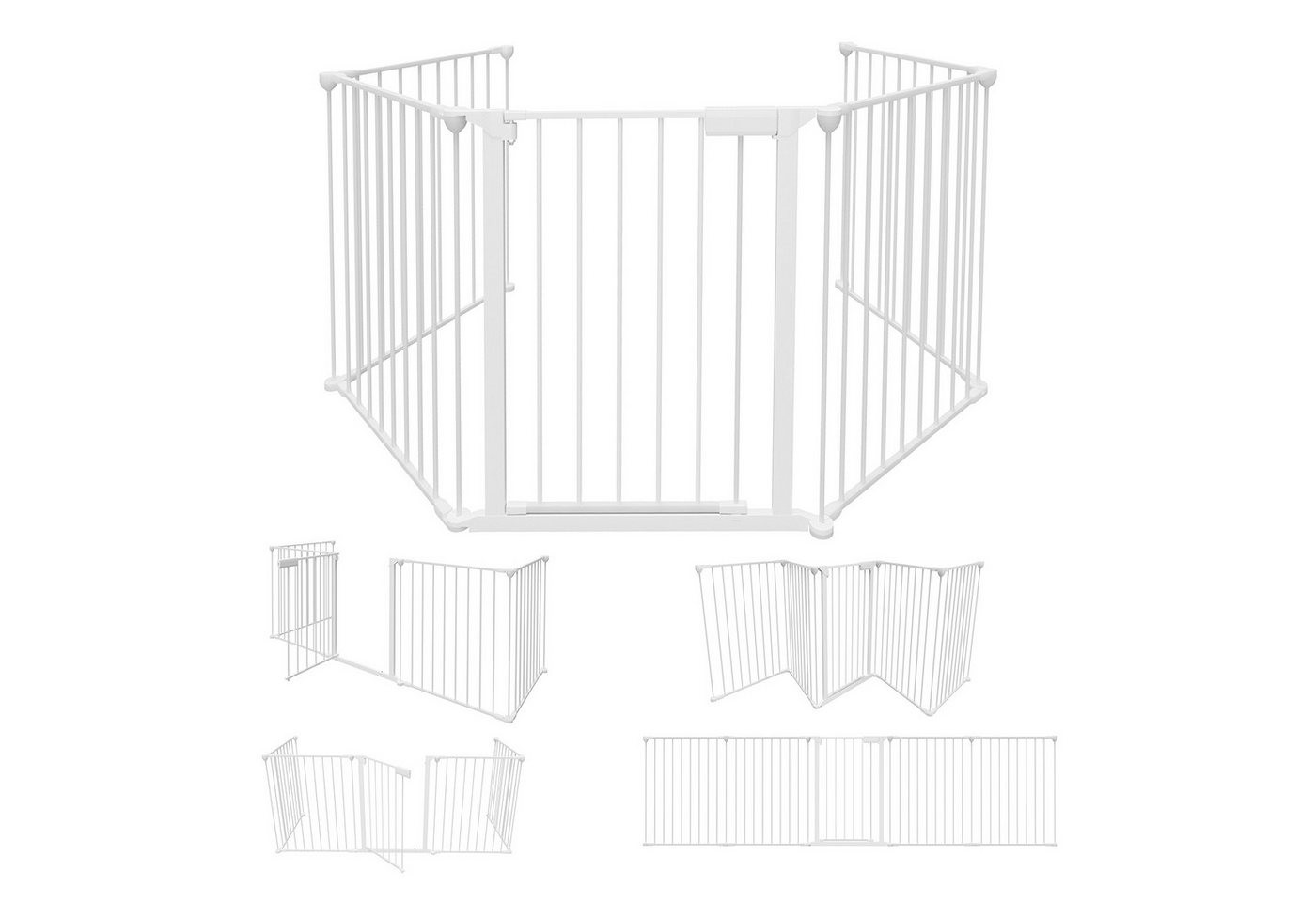 Clanmacy Kamingitter Kaminschutzgitter mit Tür 310cm,5teilig,Weiß, Metall,für Kinder&Tiere (1-tlg) Bild 3