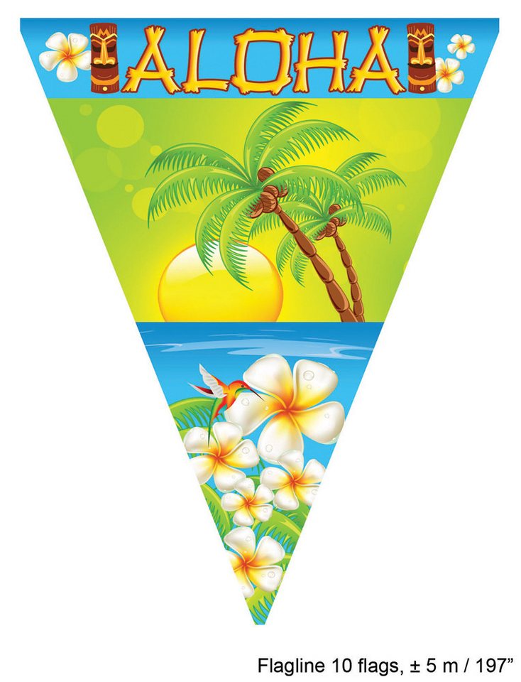 Das Kostümland Girlande Aloha Hawaii Party Artikel zur Dekoration - Flagge