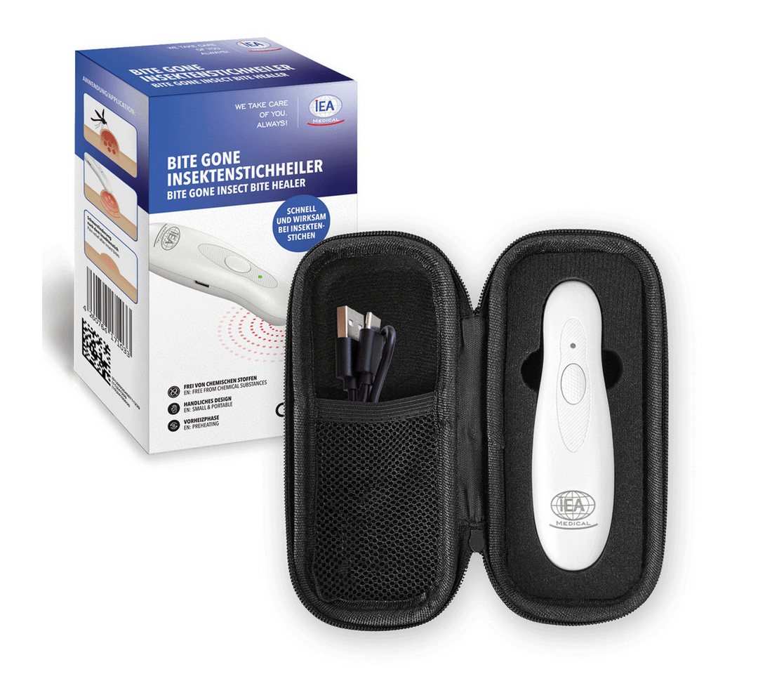 IEA Medical Insektenstichheiler CH3000B Bundle inkl. Schutztasche - Medizinprodukt, wiederaufladbar, Set - Stichheiler und Tasche, Wärmeanwendung, bis zu 200 Anwendungen pro Ladung, ohne Chemie Bild 3