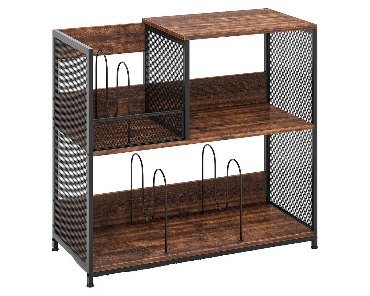 COSTWAY Bücherregal, Plattenspielerständer für 300 Alben, Metall Bild 4