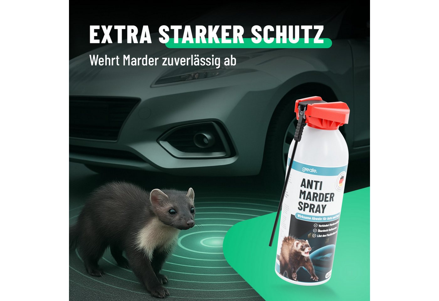 greate. Marderspray Marderspray Auto Motorraum 400 ml - Mader Abwehr, Marderschutz Spray, 400 ml, 1-St. Bild 5