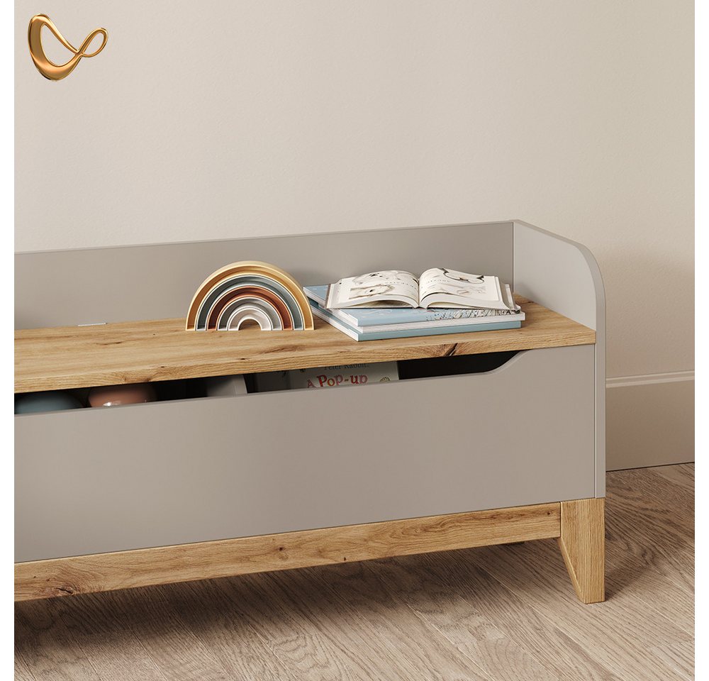 Livinity® Bücherregal Malia, Cashmere/Artisan/Artisan, 107.2 x 50 cm mit Sitzbank, 1-tlg. Bild 2