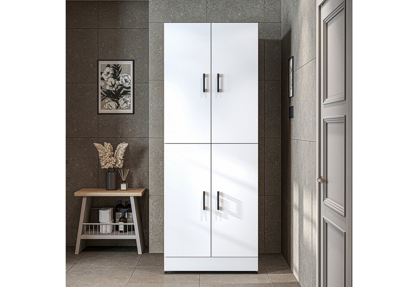 Roomart Waschmaschinenumbauschrank DORA Waschmaschinenschrank 70 cm, Soft-Close, 130 kg, in 4 Farben (Waschmaschinenschrank DORA für Trockner & Waschmaschine in 5 Farben) Soft-Close, Vollauszug, 130 kg, 2 Größen, 5 Farben, Wandbefestigung Bild 4