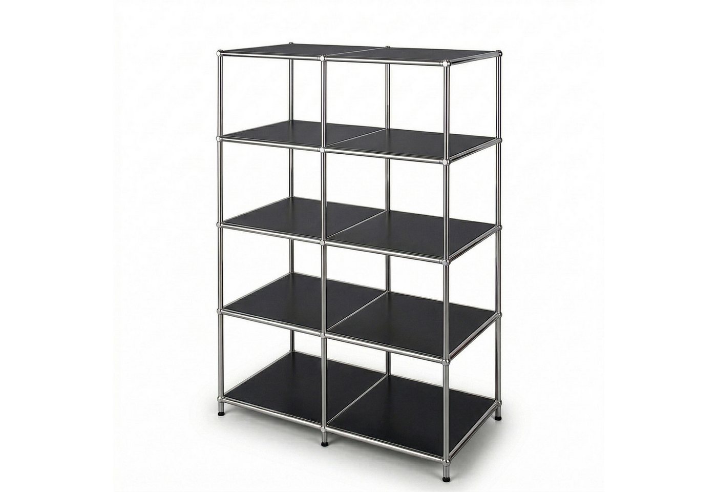 Floordirekt Bücherregal Standregal Concept Epure MK-015 Raumteiler, verchromtes Metallgestell, höhenverstellbare Kunststofffüße, 5 Ablagen, B78×T40×H118 cm Bild 3
