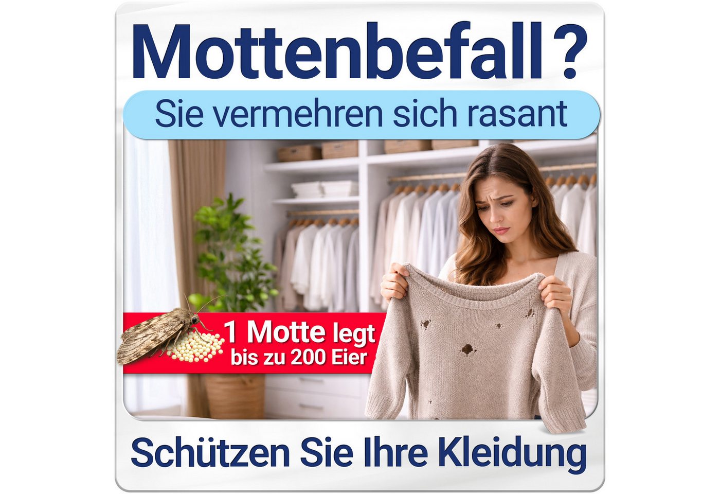 HEIMWERT Insektenspray Mottenschutz Motten Stopp 500 ml, 500 ml, Kleidermotten bekämpfen Mottenspray Lebensmittelmotten Bild 5
