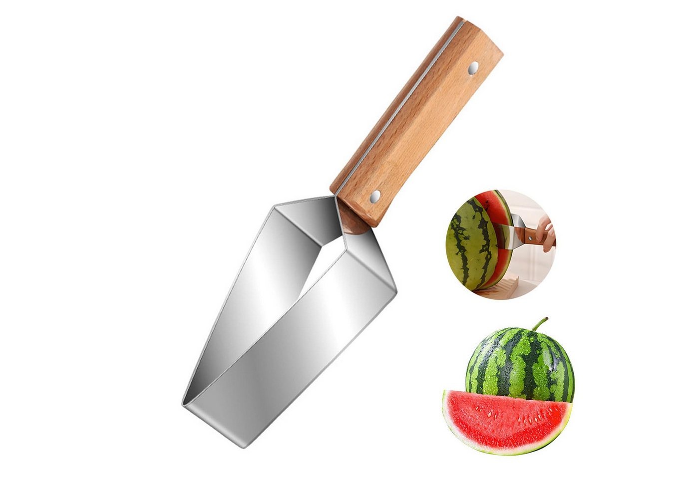 FOUORTUNATE-BEE Obstschneider Edelstahl Wassermelonen-Schneider für Sommerfrüchte, (multifunktionaler Obstschneider für Wassermelone und Honigmelone)