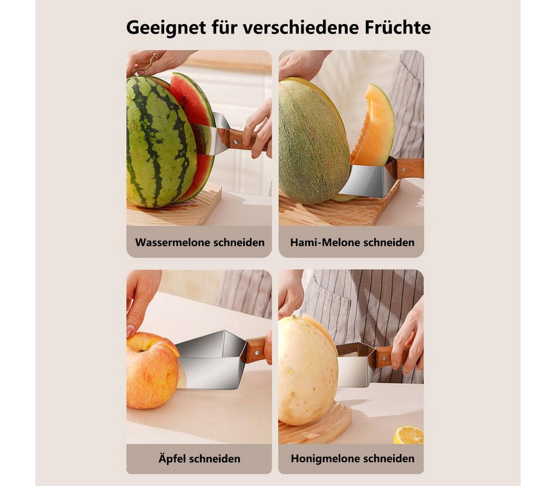 FOUORTUNATE-BEE Obstschneider Edelstahl Wassermelonen-Schneider für Sommerfrüchte, (multifunktionaler Obstschneider für Wassermelone und Honigmelone) Bild 5