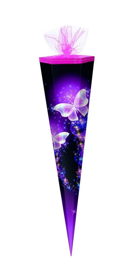 Verpackungsmittel GmbH Markneukirchen Schultüte XXL Bastel Schultüte / 100cm / eckig / "Schmetterling - Shining Butter