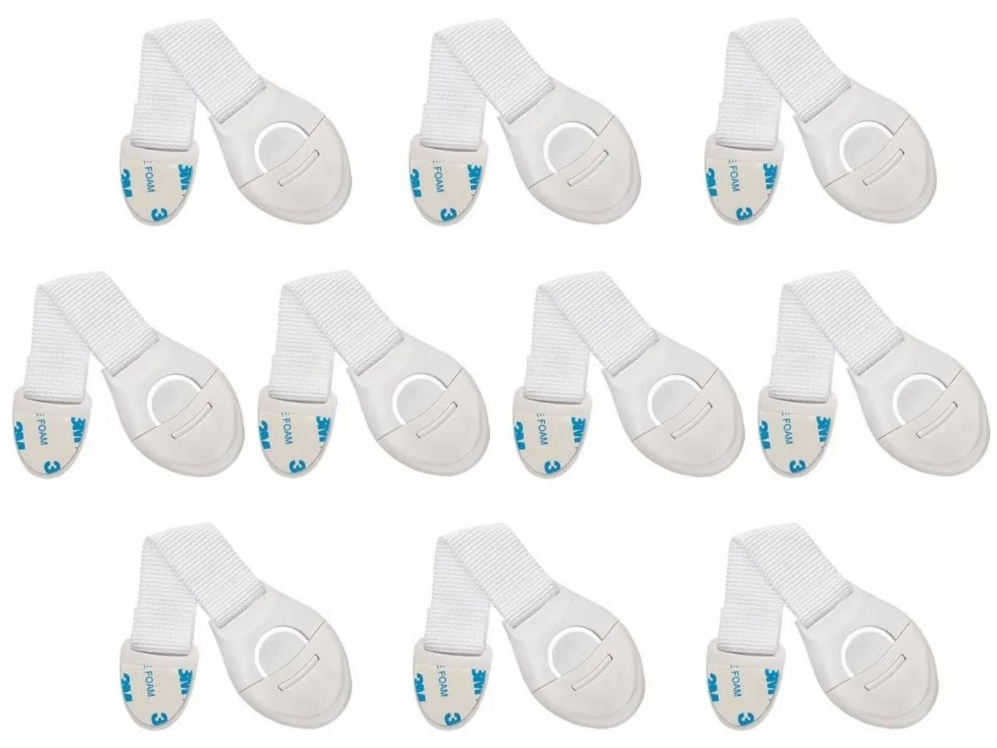 Ruhhy Kindersicherung Kindersicherung Schrank Schloss Set Türsicherung Klebeschutz 10 Stk, Universelle Türsicherung ca 20cm lang mit praktischem Öffnungssystem Bild 4