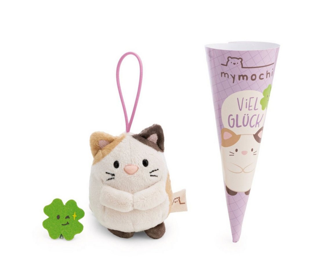 Nici Spiel NICI Schlüsselanhänger Katze Angy Kleeblatt beige 8 cm Geschenkbox