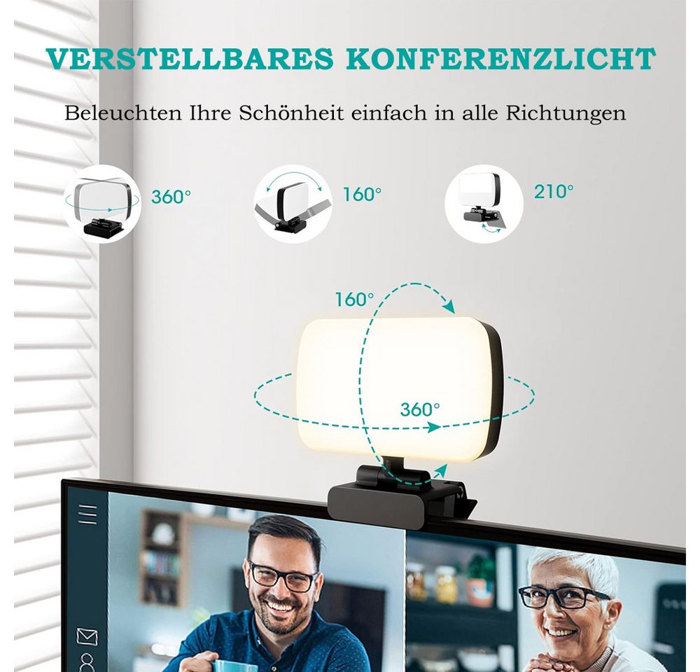 TUWENA Ringlicht Videokonferenz Selfie 120 Lampenperlen LED –Fülllichter 360 Rotatable, 3 Farbtemperaturen 10 Helligkeitsstufengeeignet USB betriebenes Laptop Bild 2