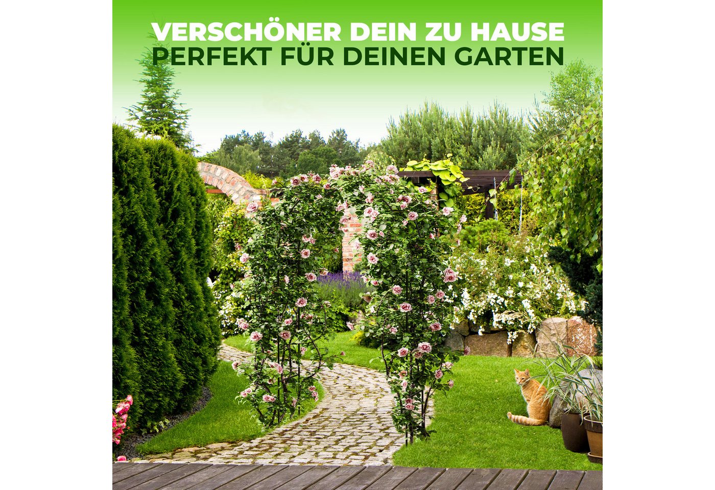 STAHLMANN COMMERCE GmbH Rosenbogen Metall, 240 × 140 × 37 cm, rostfrei, wetterfest, für Rankpflanzen Komplettset, Rosenbogen, rostfrei, wetterfest, kinderleicht aufzubauen Bild 2