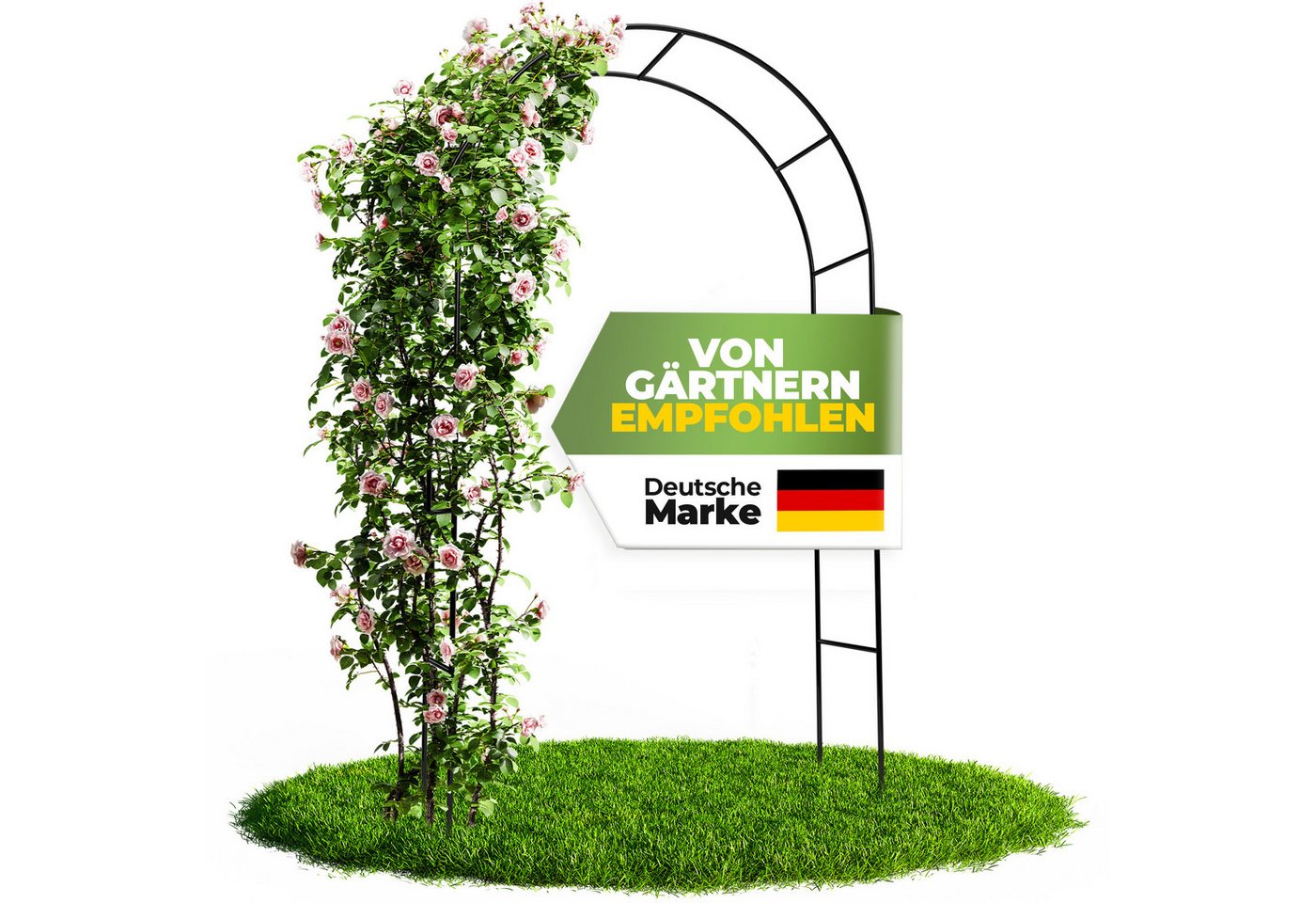STAHLMANN COMMERCE GmbH Rosenbogen Metall, 240 × 140 × 37 cm, rostfrei, wetterfest, für Rankpflanzen Komplettset, Rosenbogen, rostfrei, wetterfest, kinderleicht aufzubauen Bild 3