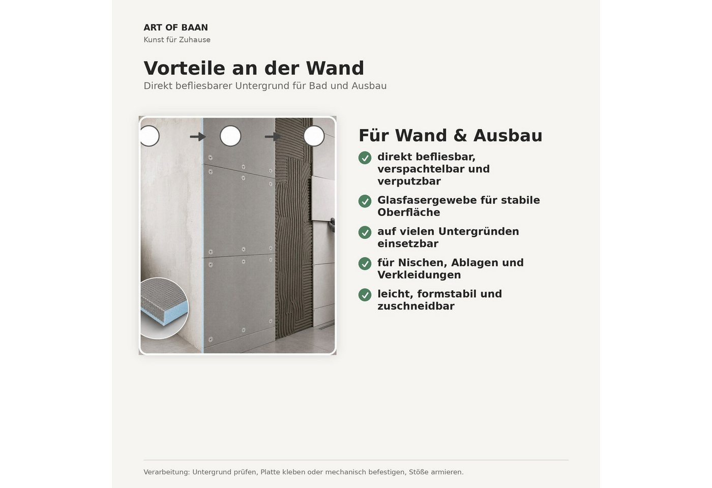 ART OF BAAN Dämmplatte Art of Baan XPS Bauplatte 115x55x3 cm Fliesenplatte druckfest Bild 4