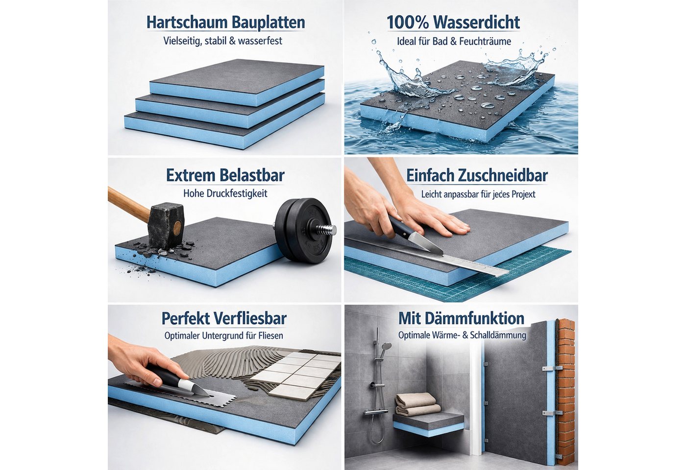 ART OF BAAN Dämmplatte Art of Baan XPS Bauplatte 115x55x5 cm Fliesenplatte druckfest