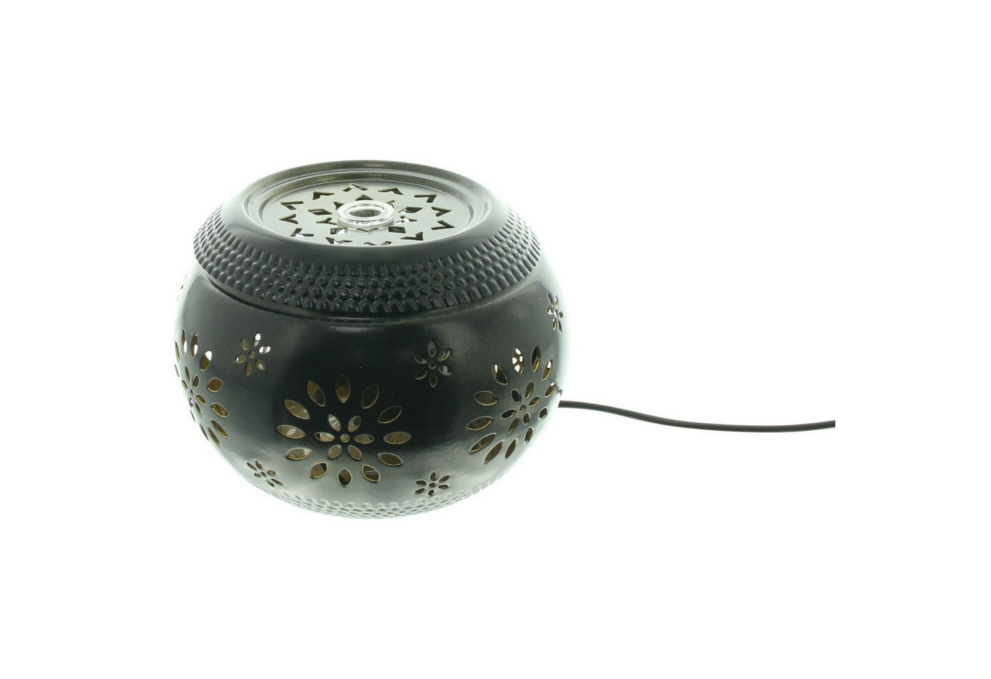Dekoleidenschaft Gartenbrunnen "Blüten" Tischbrunnen aus Metall schwarz, Brunnen mit LED Beleuchtung, Springbrunnen Ø 15 x 10 cm, Outdoor Gartenbrunnen Bild 5