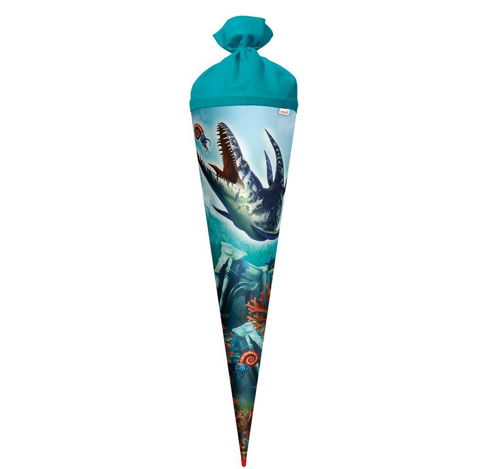 Roth Schultüte Dino Mosasaurus, 70 cm, rund, Filzverschluss, Roth-Spitze, Zuckertüte