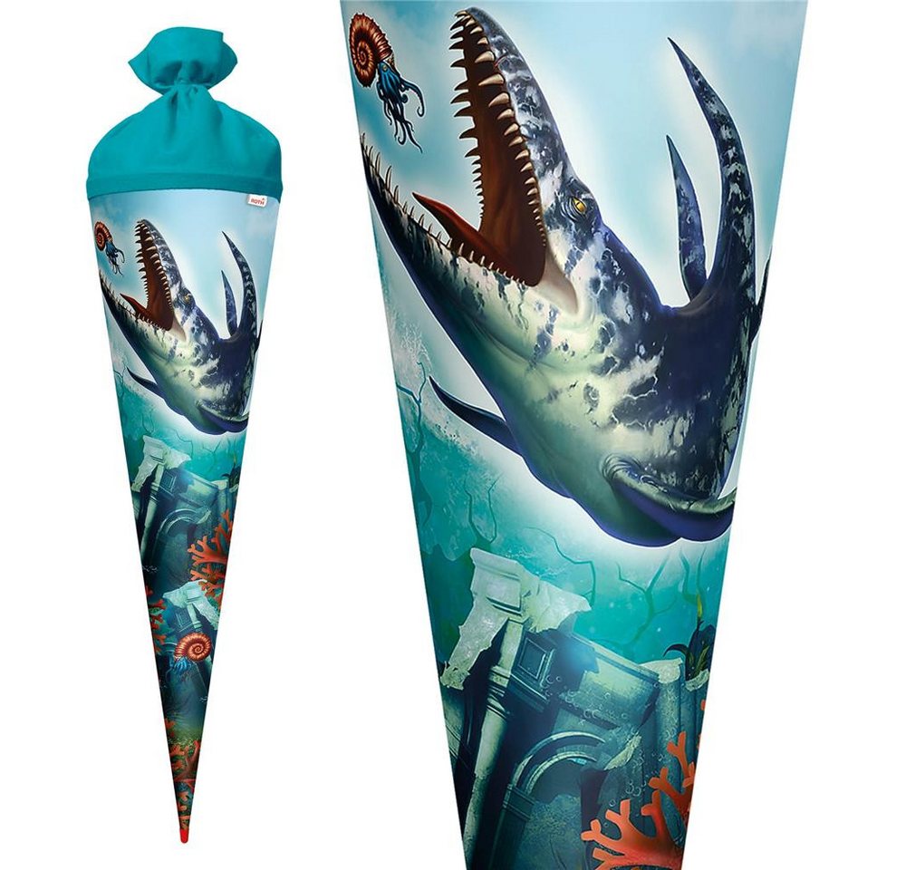 Roth Schultüte Dino Mosasaurus, 70 cm, rund, Filzverschluss, Roth-Spitze, Zuckertüte Bild 3