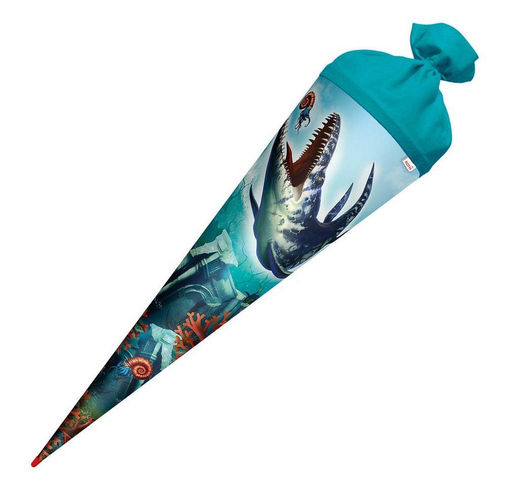 Roth Schultüte Dino Mosasaurus, 70 cm, rund, Filzverschluss, Roth-Spitze, Zuckertüte Bild 4