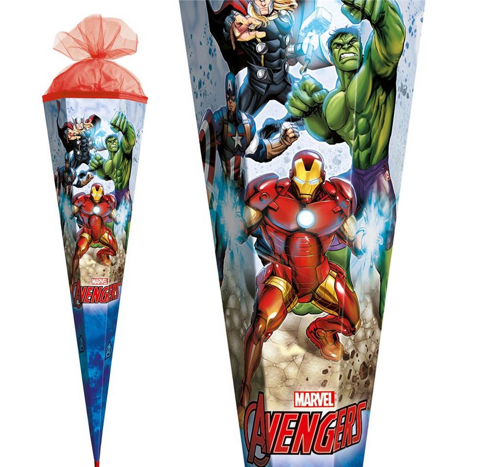 Roth Schultüte Marvel Avengers, 85 cm, eckig, Tüllverschluss, Roth-Spitze, Zuckertüte Bild 2