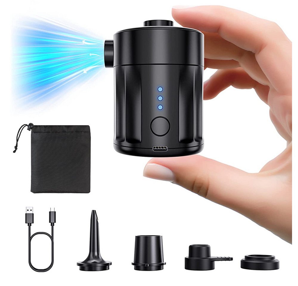 AFKSMILE Luftpumpe Elektrische Luftpumpe, 4000mAh Pumpe Akku mit 4 Düsen für Luftmatratze (1-tlg), 5000 Pa Akku Luftpumpe,450L/Min,Inflator Deflator Luftpumpe Elektrisch Bild 3