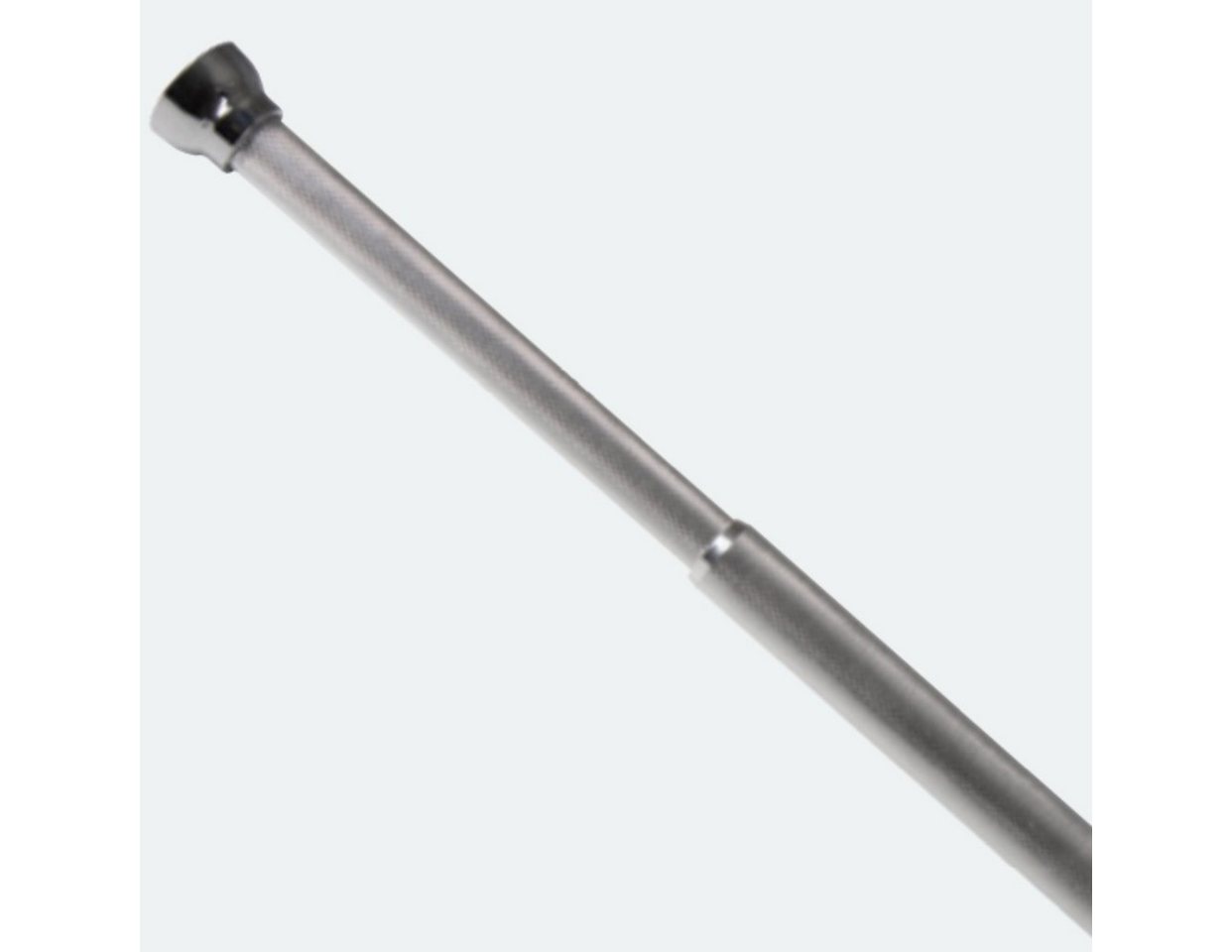 spirella Duschvorhangstange ARIK, ausdrehbar, geklemmt, zum Einspannen, stufenlos verstellbare Teleskopstange zum Einspannen, kein Bohren - Kratzfestes Aluminium, silber glänzend, Ø 25 mm, Verstellbereich 75 - 125 cm Bild 4