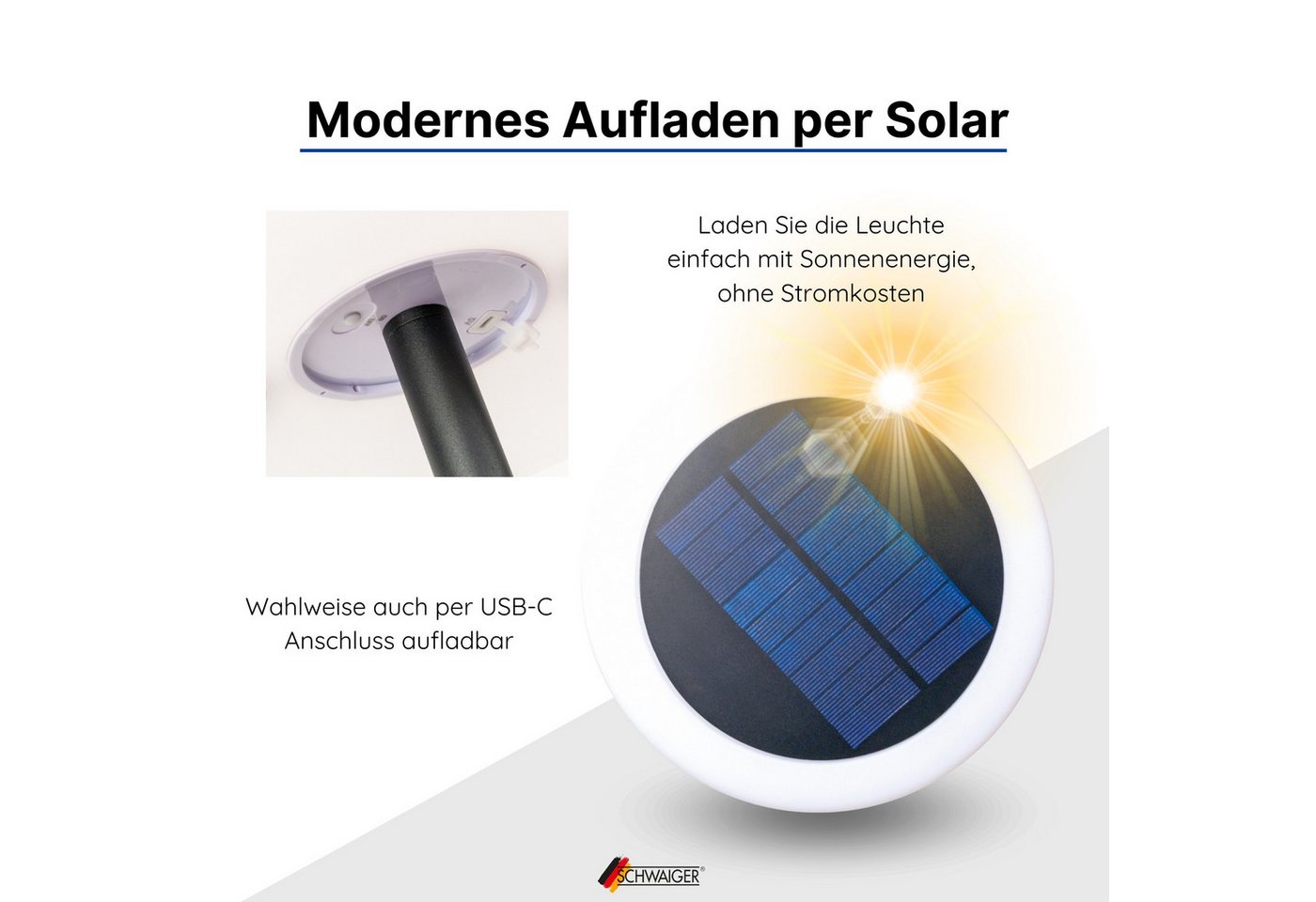 Schwaiger LED Außen-Stehlampe 661828, Fernbedienung zum Ein-/Ausschalten der Lampe, verschiedene Lichtmodi, Bluetooth Lautsprecher, LED, farbwechsel, integrierter Lautsprecher, Farbwechseleffekt, IP44 Bild 3