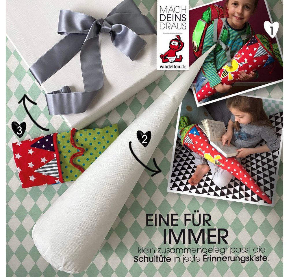 windeltou - MACH DEINS DRAUS Schultüte Schultütenkissen mit EPS-Perlen gefüllt, Kissen gefüllt mit EPS-Perlen Bild 3