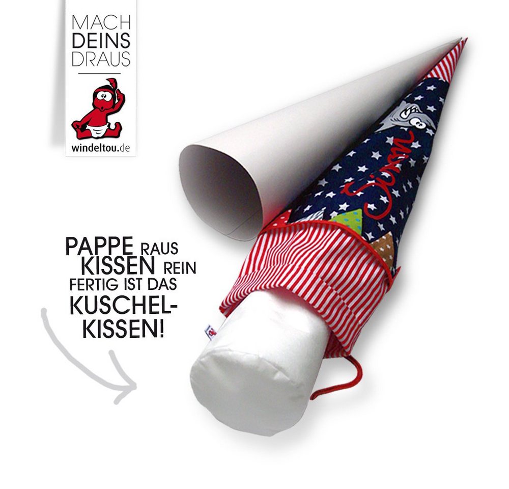 windeltou - MACH DEINS DRAUS Schultüte Schultütenkissen mit EPS-Perlen gefüllt, Kissen gefüllt mit EPS-Perlen Bild 4