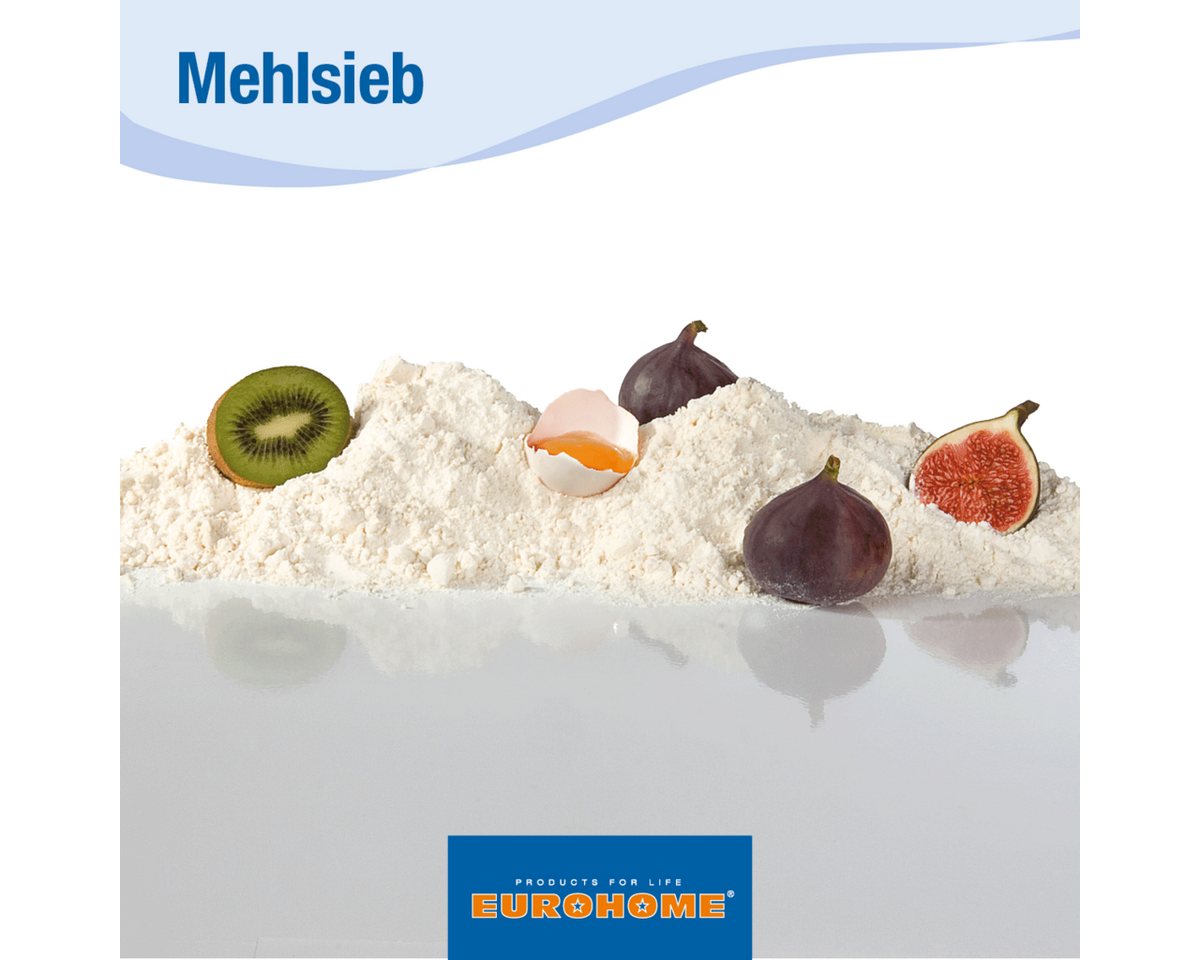 EUROHOME Küchensieb Einhand Mehlsieb aus rostfreiem Edelstahl - Backsieb, Edelstahl, (1-St., Küchensieb Durchmesser 10 cm & Höhe 9 cm), Sieb mit Skala - Backsieb spülmaschinenfest Bild 3