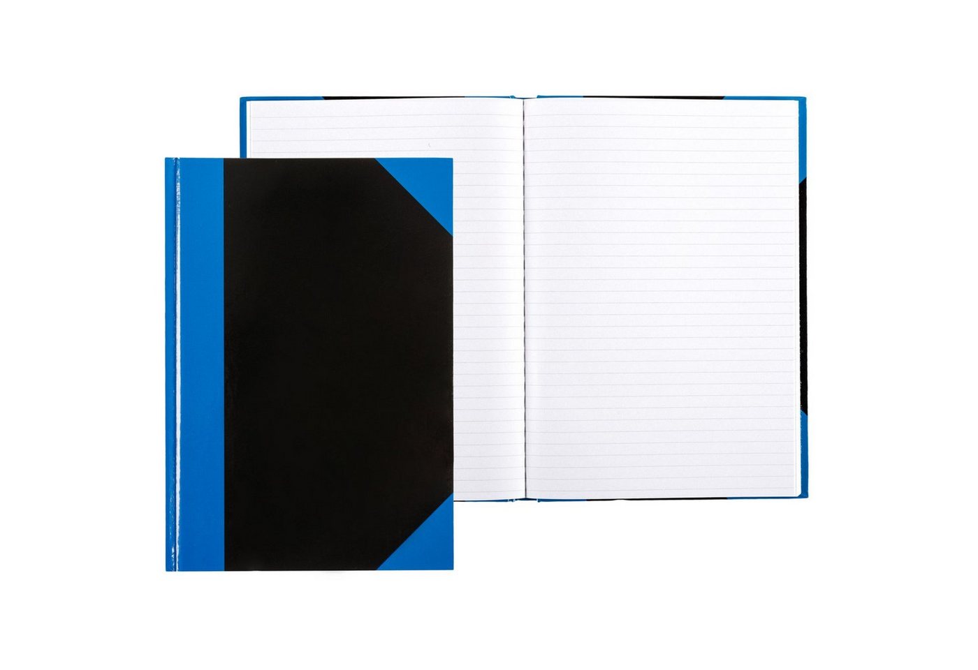Idena Notizbuch Idena Kladde liniert 96 Blatt 70g/m² schwarz/blau DIN A6