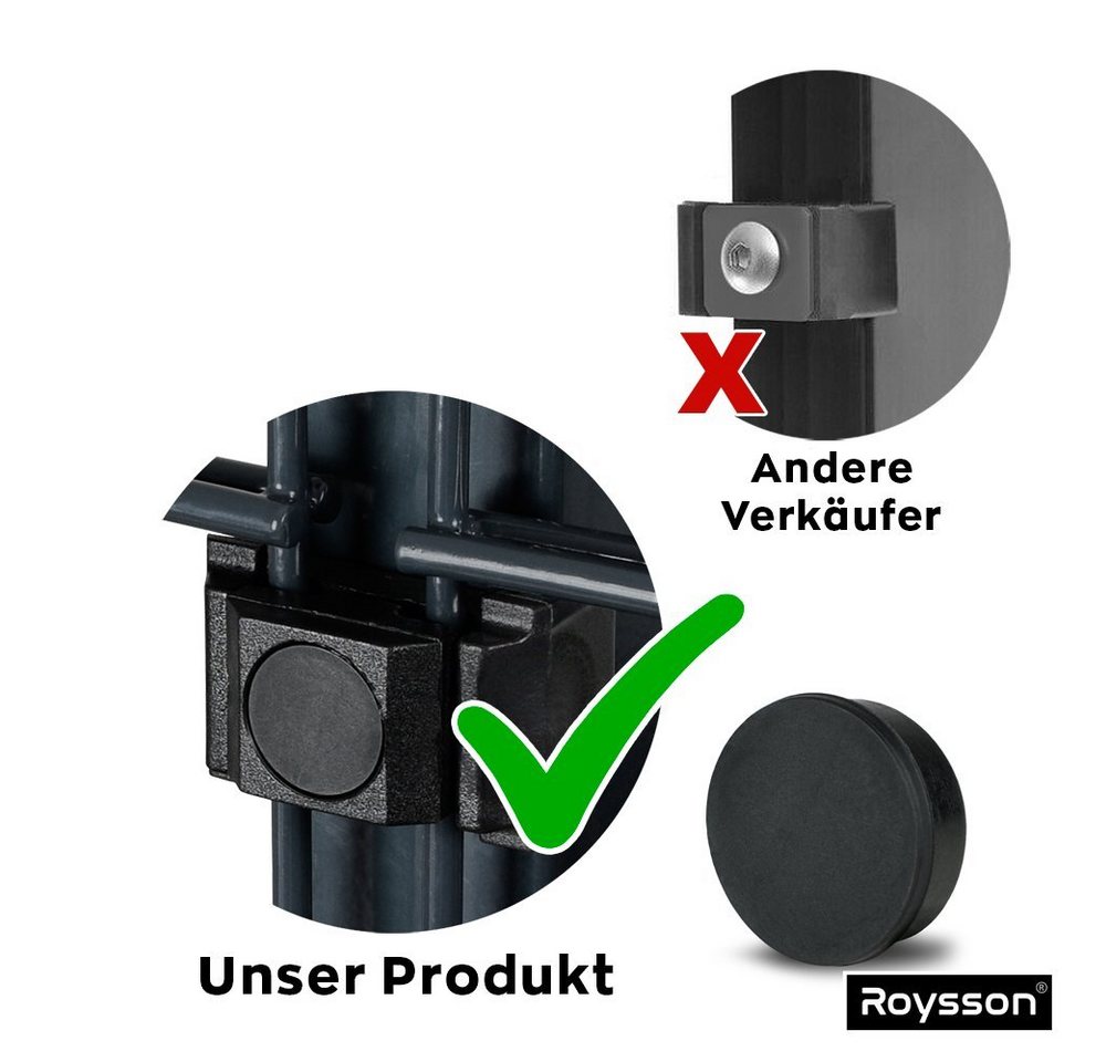 Roysson Doppelstabmattenzaun Doppelstabmattenzaun Komplettset Stabmattenzaun + Fußplatte (1430mm) Bild 3