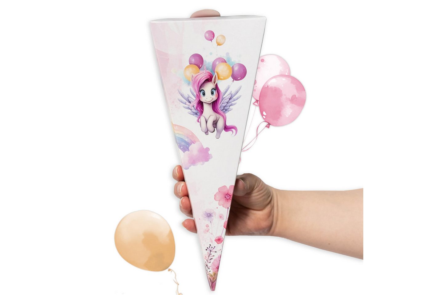 TOBJA Schultüte Kleine Geschwister Schultüte Einhorn - Zuckertüte Mädchen, Mini Schultüte im Einhorn Design Schulanfang Bild 4