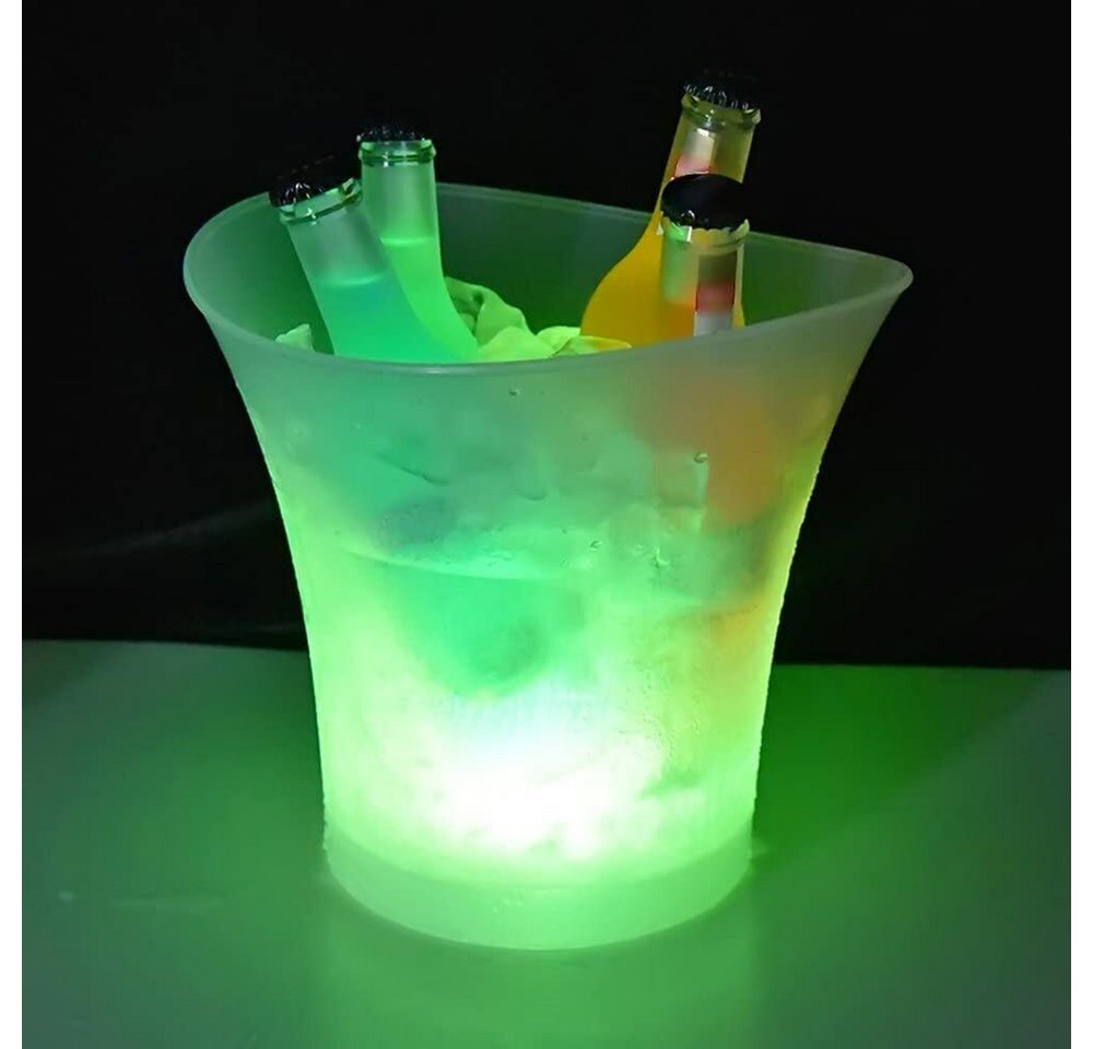 Smad Outdoor-Flaschenkühler DIB-5ATYK-1, 5L LED glühende Eiskübel 7 Farbe ändern Wein Getränke Bar Party