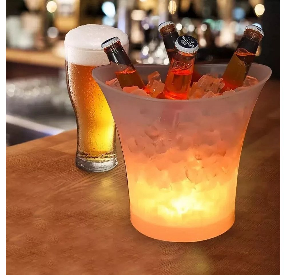 Smad Outdoor-Flaschenkühler DIB-5ATYK-1, 5L LED glühende Eiskübel 7 Farbe ändern Wein Getränke Bar Party Bild 4