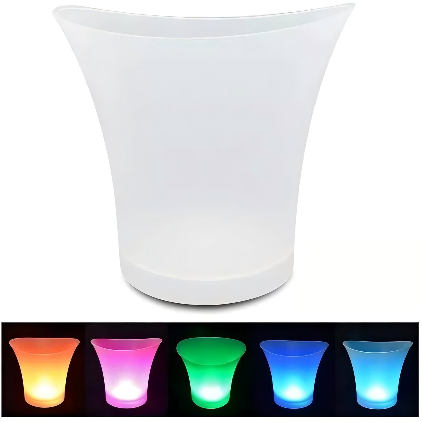 Smad Outdoor-Flaschenkühler DIB-5ATYK-1, 5L LED glühende Eiskübel 7 Farbe ändern Wein Getränke Bar Party Bild 5
