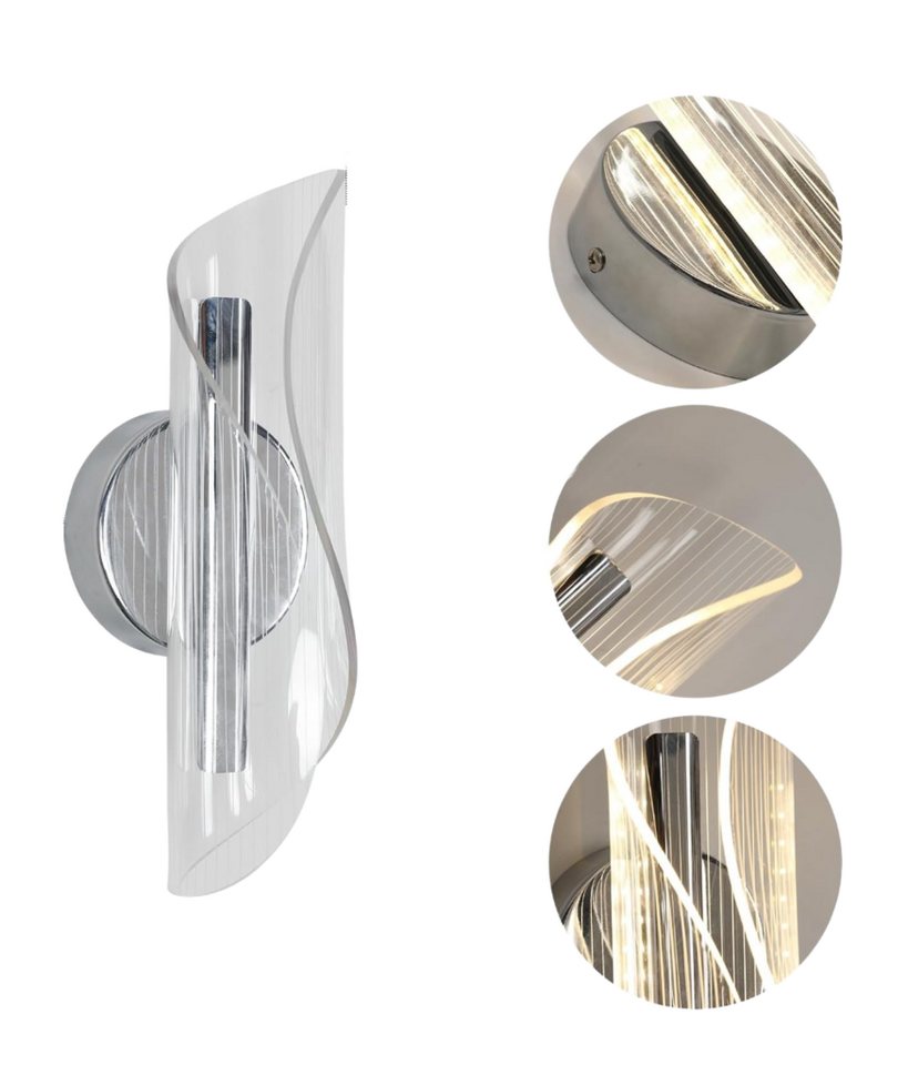 Riserva LED Wandstrahler Wandleuchte Innenwandleuchte, Acryl Dekoleuchte, 12W für Büro, Flur, LED fest integriert, Warmes Licht, Kein Flimmern, Augenschutz-Design, schützen Sie Ihre Augen