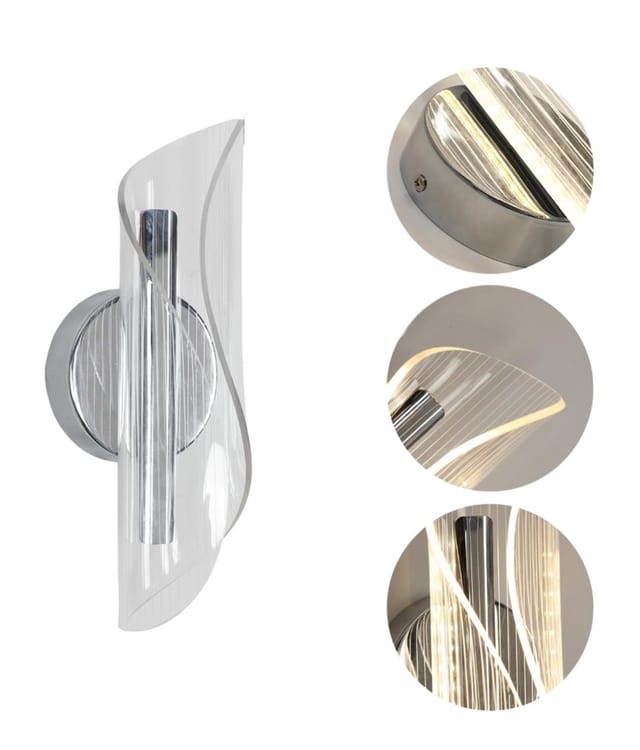 Riserva LED Wandstrahler Wandleuchte Innenwandleuchte, Acryl Dekoleuchte, 12W für Büro, Flur, LED fest integriert, Warmes Licht, Kein Flimmern, Augenschutz-Design, schützen Sie Ihre Augen