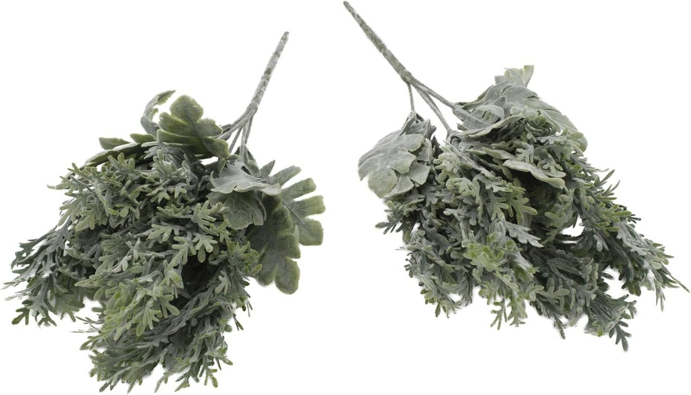 Kunstpflanze 2er Set künstliches Silberblatt 35 cm Kunstpflanze Greiskraut, mucPlants Bild 4