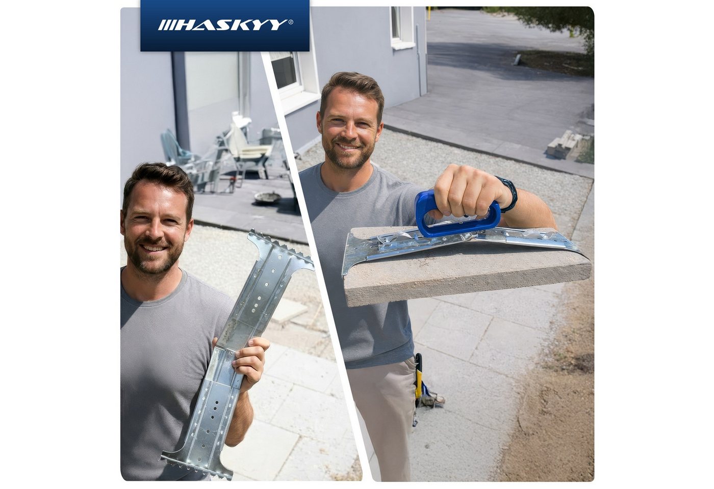 HASKYY Plattenheber Plattenheber Terrassenplattenheber 300–500 mm verstellbar 50kg, -]