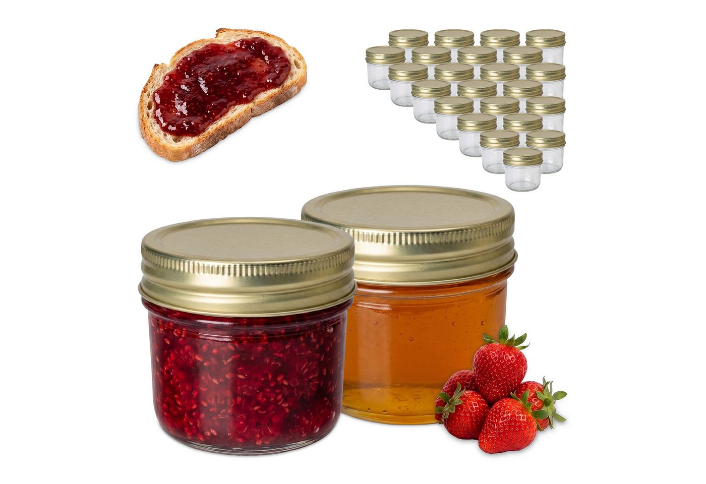 relaxdays Marmeladenglas Einmachgläser Set 120 ml Twist Off, Glas, 25er Pack Bild 2