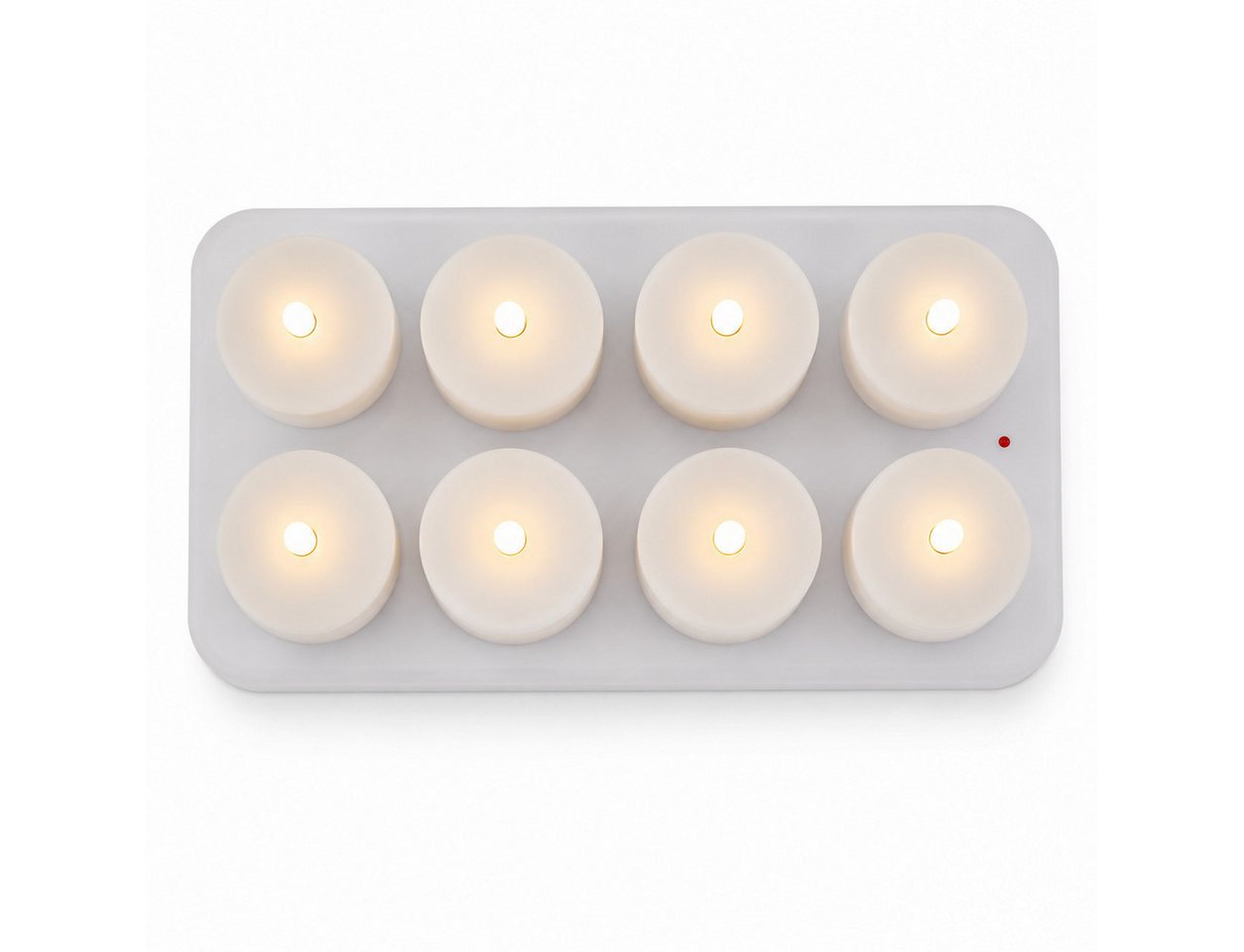 Lumineo LED-Kerze LED Teelichter warmweiß Akku USB Ladestation Timerfunktion 8er, warmweiß, Warmweiß Timerfunktion Akku USB Ladestation flammenlos dekorativ Bild 5